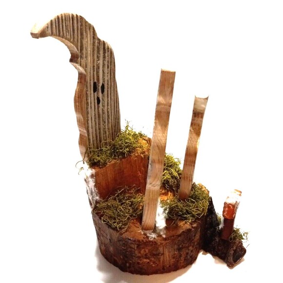 3 Ghosts Handmade Halloween Sitter Centerpiece Boo Spooky...